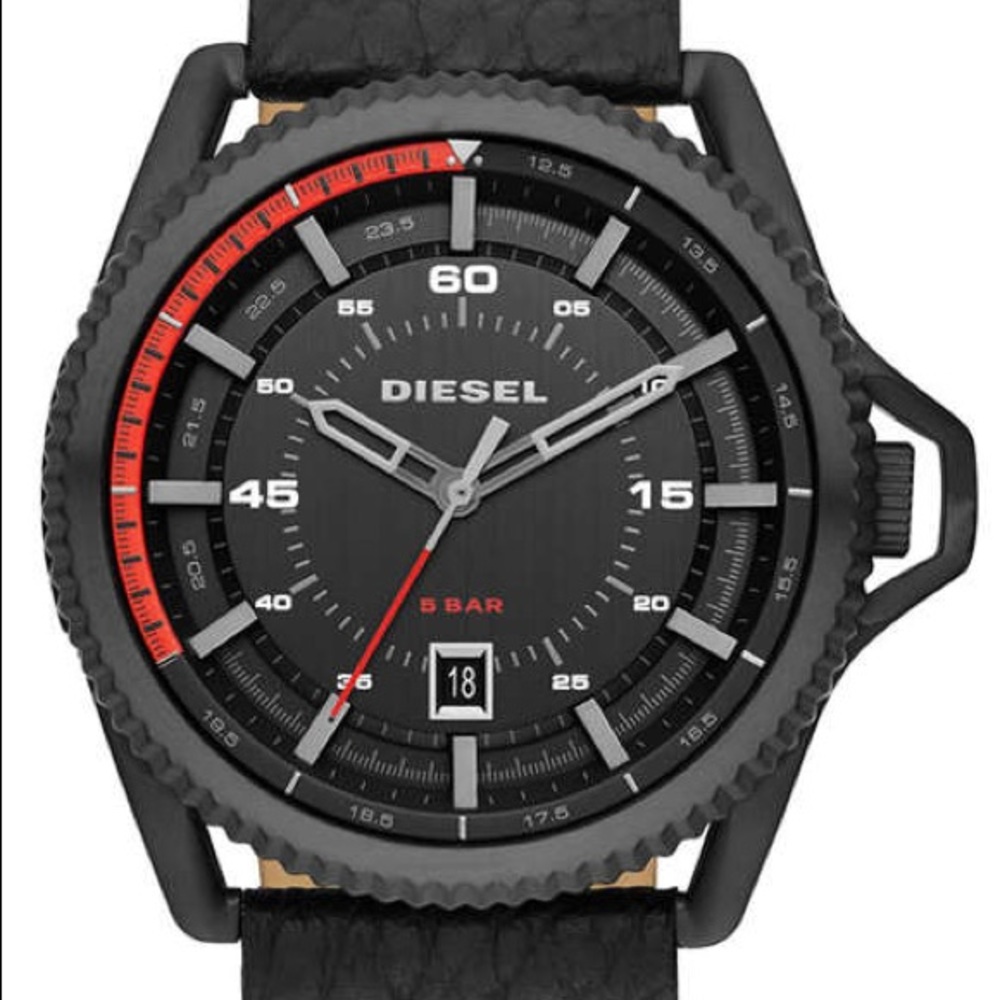 Men's Diesel Rollcage Grey Canvas Strap Watch